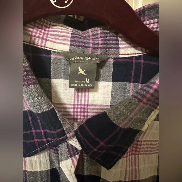 Eddie Bauer checked cotton long roll tab sleeve shirt size M. - Picture 3 of 6